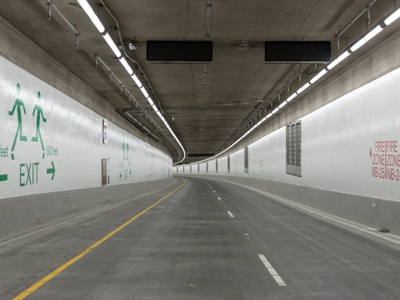 Northbound deck of the SR 99 tunnel. Photo courtesy of WSDOT.