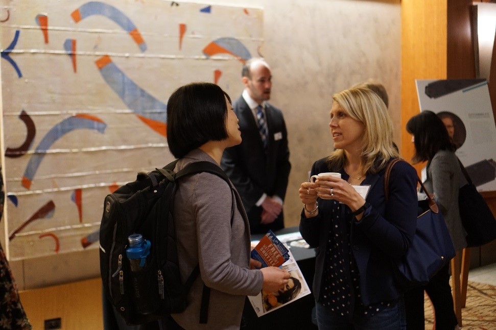 Attendees at this year’s CTR Champions breakfast network and share ideas before the event.