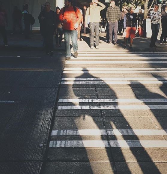 People crossing a crosswalk