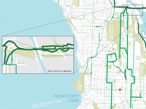 West Seattle and Duwamish Bike Map screenshot