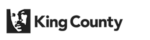 King County logo with black and white portrait of Rev. Dr. Martin Luther King Jr to side.